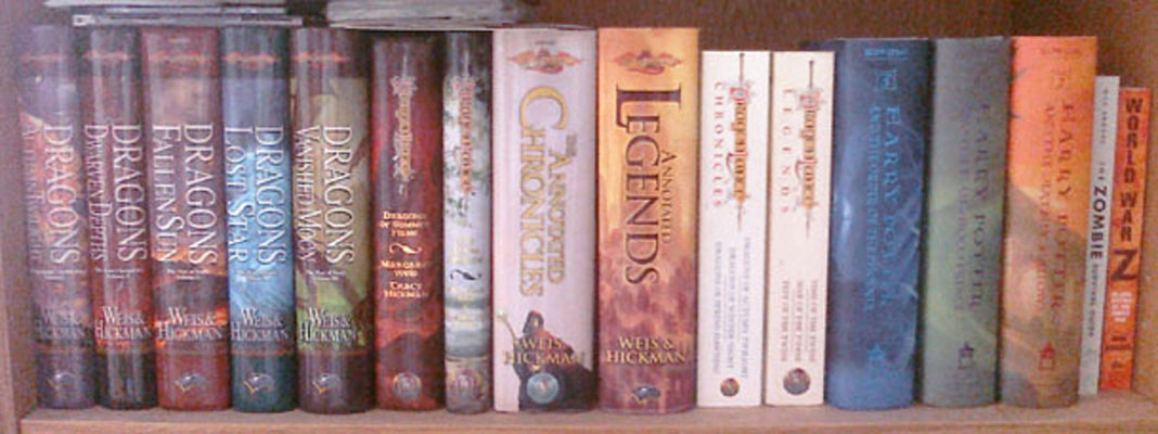 all harry potter books in order. Another shelf of ooks.